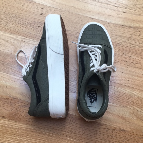 olive green platform vans
